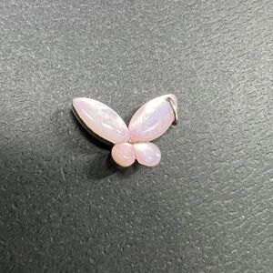 Sterling silver pink butterfly charm